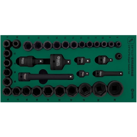 Bộ khay đầu tuýp đen 36PC 3/8inch và 1/2inch Sata 09914