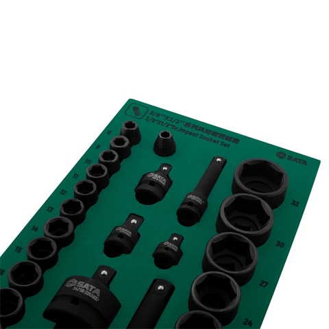 Bộ khay đầu tuýp đen 36PC 3/8inch và 1/2inch Sata 09914