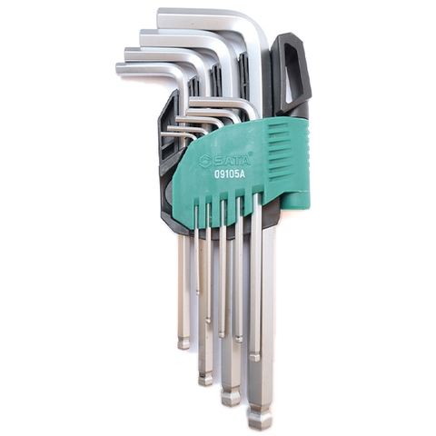 Bộ lục giác bi loại dài 9 chi tiết hệ mét Sata 9105A