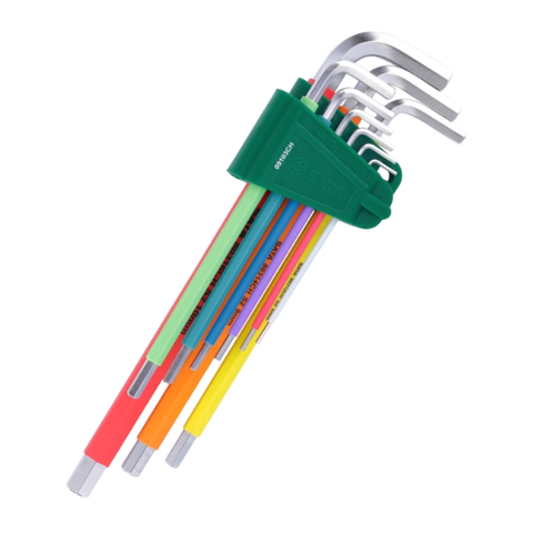 Bộ lục giác thẳng loại dài 9 chi tiết hệ mét Sata 09103CH