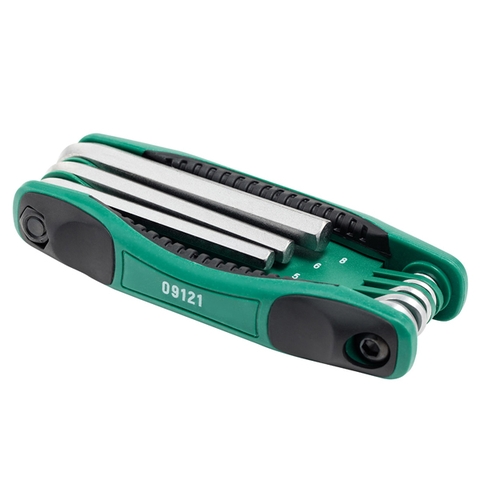 Bộ lục giác thẳng Sata 09121 gập 8 chi tiết hệ mét