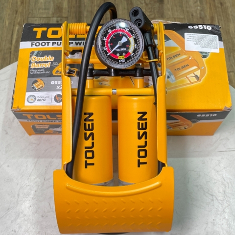 Bơm xe 2 ống dạng đạp chân Tolsen 65510