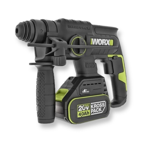 Máy khoan bê tông pin 20V Worx WU387.14.6B (1 pin 4Ah + 1 sạc 6Ah)