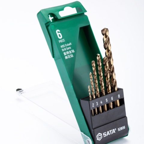 Bộ mũi khoan xoắn Cobalt HSS (bộ 6 cái) Sata 52806