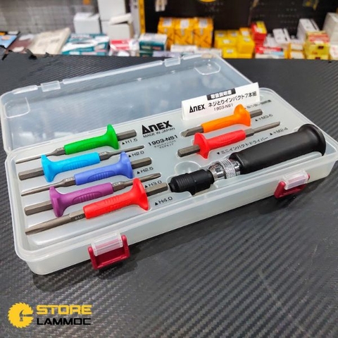 Bộ Tua vít đóng xoay chuyên tháo vít tòe đầu Anex No.1903-NS1