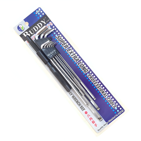 Bộ lục giác đầu bi 9 chi tiết có cán nối cao cấp Buddy BA0096