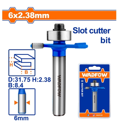 Mũi phay gỗ cắt rãnh1 6x6x2mmWADFOW WRG4401