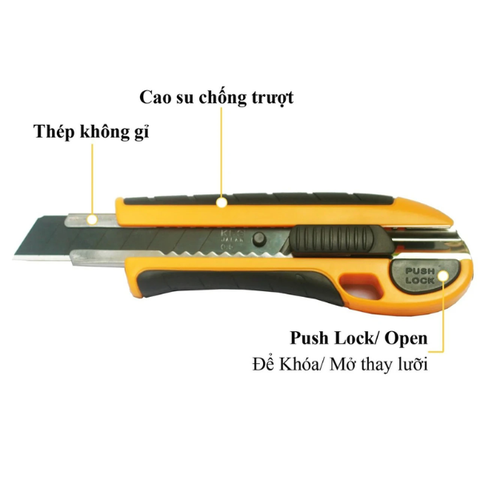 Dao rọc giấy 18mm có chỗ giữ lưỡi Kds L-22