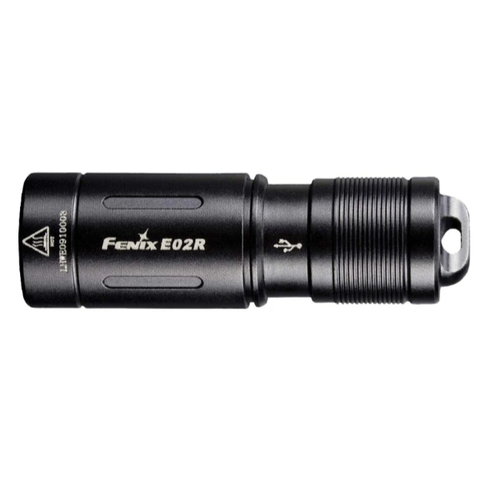 Đèn pin mini móc khóa màu đen Fenix FN-E02R-BK