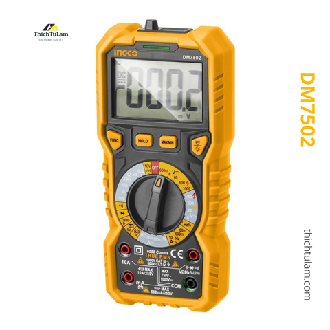 Đồng hồ vạn năng kỹ thuật số (6000 số đếm) Ingco DM7502