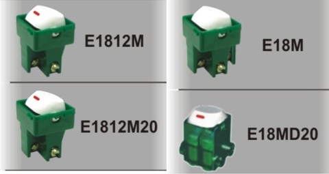 Hạt công tắc tròn hai chiều 10A nắp màu trắng Li-oa E18M