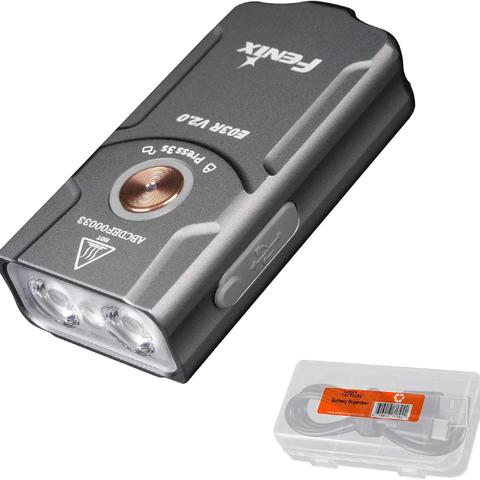 Đèn pin móc khóa 500Lm USB-C màu xám Fenix FN-E03RV2-GR