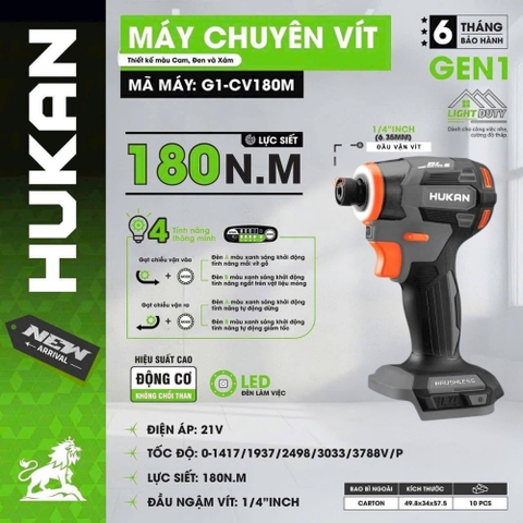 Thân máy chuyên vít 180N.m Hukan G1-CV180M-T