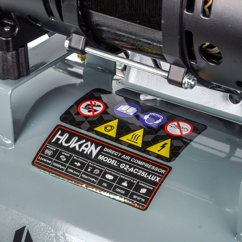 Máy nén khí không dầu 25L-3HP, công suất 2200W Hukan G2-AC25L-LUX