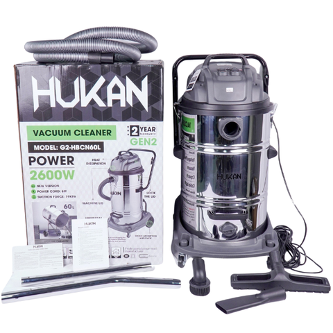 Máy hút bụi công nghiệp 60L, công suất 2600W Hukan G2-HBCN60L