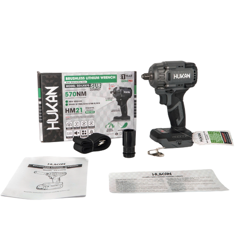 Thân máy siêt bulong 570Nm, đầu 1/2inch Hukan G2-LX570