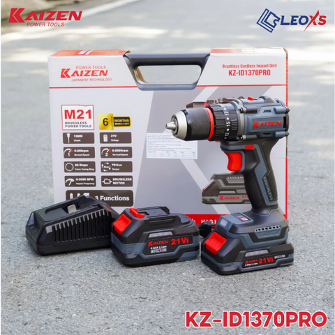 Máy khoan pin 13mm 70Nm không chổi than ( 2 pin 4Ah) KAIZEN KZ-ID1370PRO ( chân pin phổ thông)