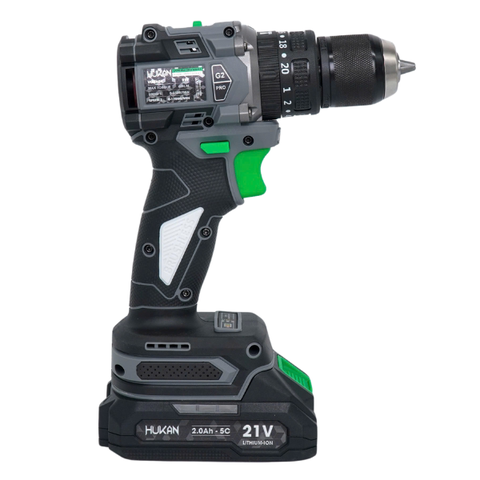 Máy khoan, vặn vít pin 60Nm, đầu kẹp 10mm Hukan HM21-G2X-K6