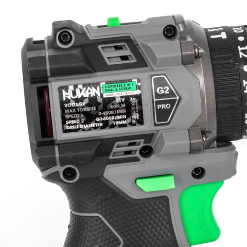 Máy khoan, vặn vít pin 3 chức năng 10mm Gen 2 Hukan HM21-G2X-K7