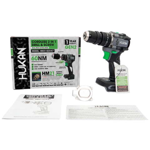 Thân máy khoan, vặn vít pin 3 chức năng 10mm Gen 2 Hukan HM21-G2X-K7