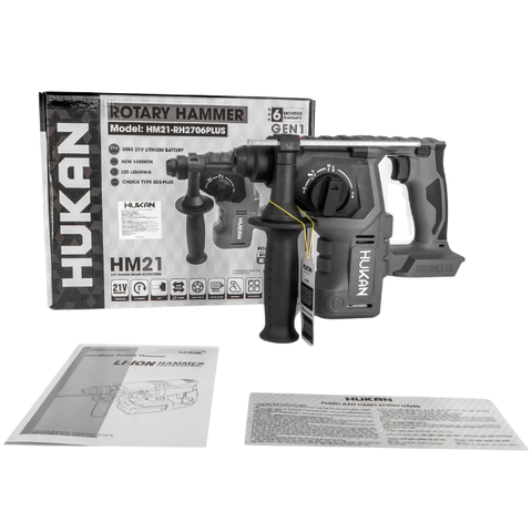 Máy khoan đục bê tông pin 2.3J Hukan HM21-RH2706PLUS.2