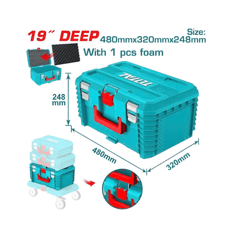 Hộp Đựng Đồ Nghề Xếp Chồng Sâu 19 Inch Total TPBXS103 – Dung tích lớn