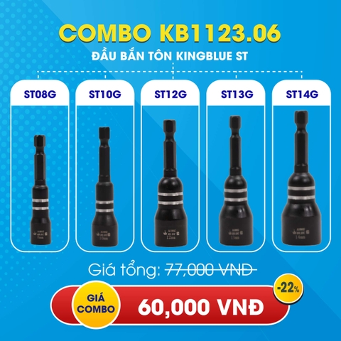 KB1123.06 - Combo 5 đầu bắn tôn (5 size ) Kingblue dòng ST