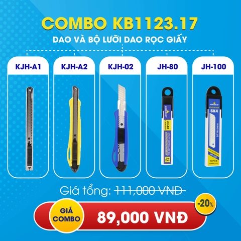 KB1123.17 - Combo 3 dao KJH-02, KJH-A1 và KJH-A2 kèm bộ lưỡi dao JH-80 và JH-100 Kingblue