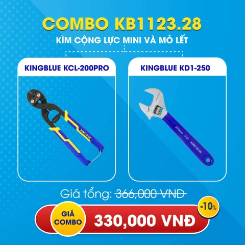 KB1123.28 - Combo kìm cộng lực KCL-200 pro và mỏ lếch KD1-250 Kingblue