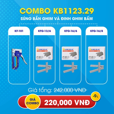 KB1123.29 - Combo súng bắn ghim KF-101 và 3 loại ghim Kingblue
