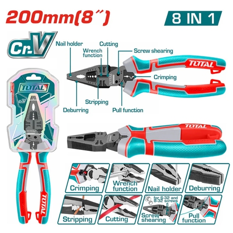 Kìm điện mỏ bằng đa năng 8 trong 1 Total THTMF186