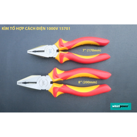 Kìm tổ hợp cách điện 1000V chuyên dùng 7'' Whirlpower 15701-321-180