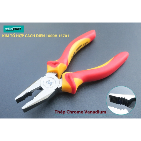 Kìm tổ hợp cách điện 1000V chuyên dùng 7'' Whirlpower 15701-321-180