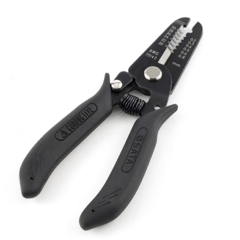 Kìm tuốt dây điện 5inch 0.2-0.8mm tay cầm chống tĩnh điện Sata 75142