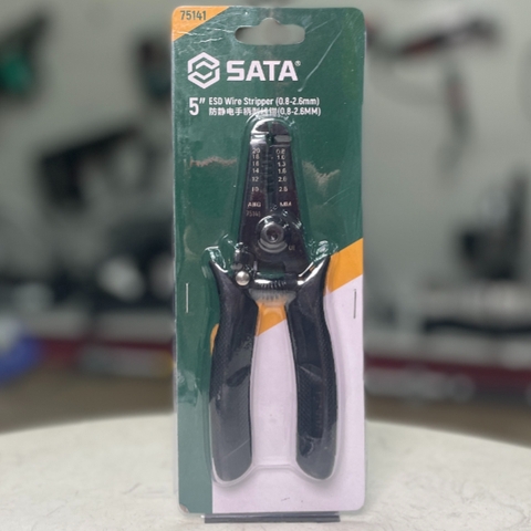 Kìm tuốt dây điện 5inch 0.8-2.6mm tay cầm chống tĩnh điện Sata 75141