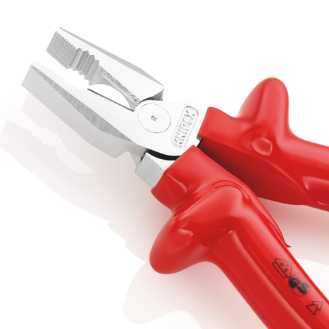 Kìm đa năng 200mm cách điện 1000V, cán đúc Knipex 0207200