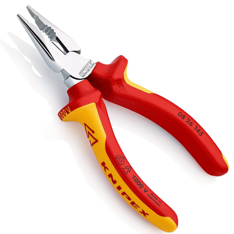 Kìm mũi nhọn 145mm cách điện 1000V Knipex 08 26 145