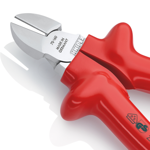 Kìm cắt mũi thon dài 160mm, cách điện cán đúc Knipex 7007160