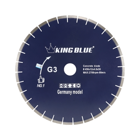 Lưỡi Cắt Bê Tông, Nhựa Đường 0mm King Blue G3-450x50x4.0x12R