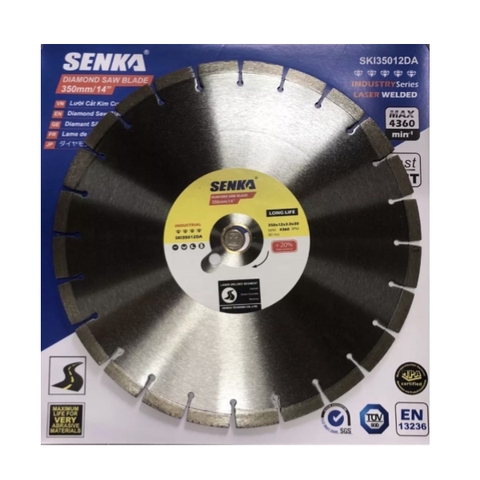 Lưỡi cắt gạch đá khối - Bê tông | Khía (Khô) Ø350*12*2.6/ 27mm Senka SKI35012DA