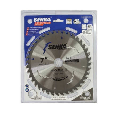 Lưỡi cưa gỗ hợp kim phổ thông  Ø180*2.2*40R /25.4mm Senka SKS18040W25