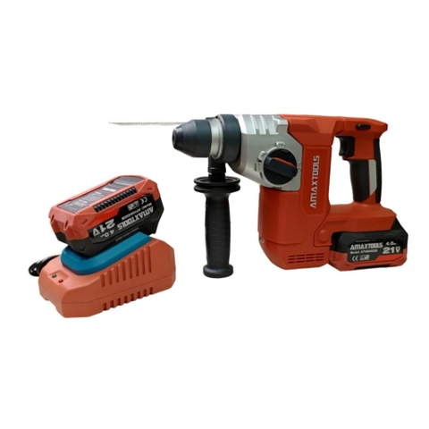 Máy khoan đục bê tông pin M21 (đỏ 2 pin, 1 sạc 2.5Ampe) Amaxtools A3CN28SM.R2