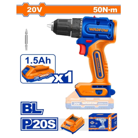 Máy khoan dùng pin 20V (không chổi  than) Wadfow WCDP5521