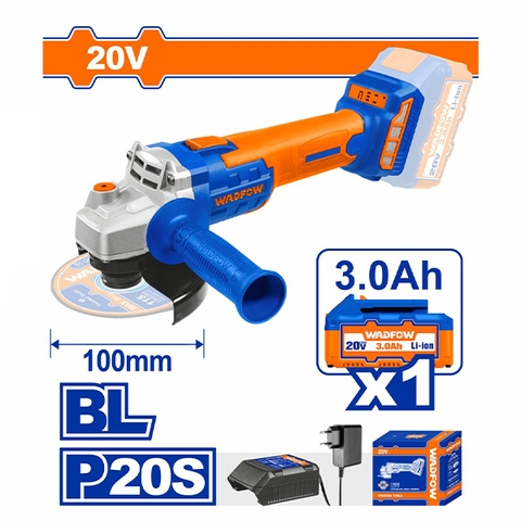 Máy mài góc dùng pin 20V (không chổi than) Wadfow WLAPM11