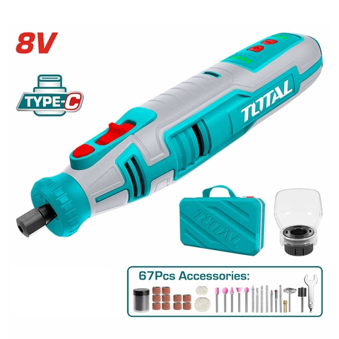 Máy mài khuôn pin mini 8V đầu 3.2mm mini Total TMGLI0801