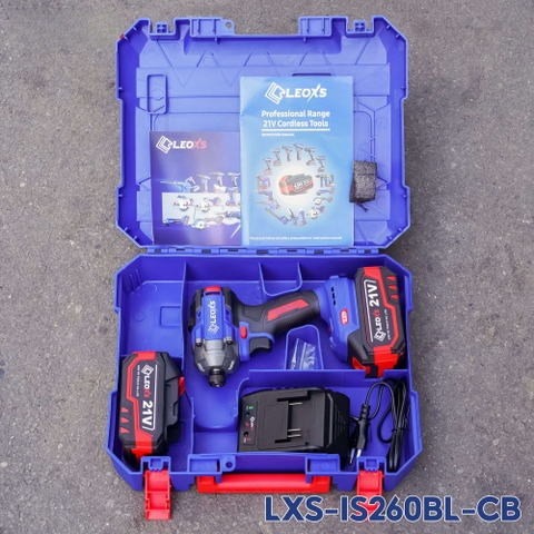 Máy bắn vít pin M21v 260Nm LEOXS  LXS-IS260BL-CB (2 pin + 1 sạc)