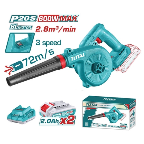 Máy thổi bụi dùng pin 20V không chổi than Total TABLI20682  (2 pin 2Ah & 1 sạc)