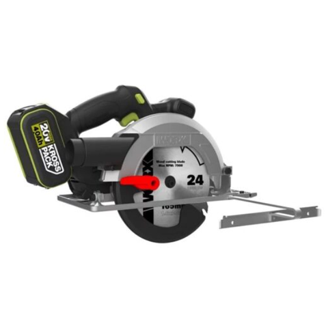 Máy cưa đĩa 165mm dùng pin 20V Worx WU536.12.2B ( 1 pin 2Ah, 1 sạc 2Ah)