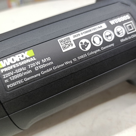 Máy mài cắt cầm tay 720W 100mm công tắc trượt Worx Green WU800S