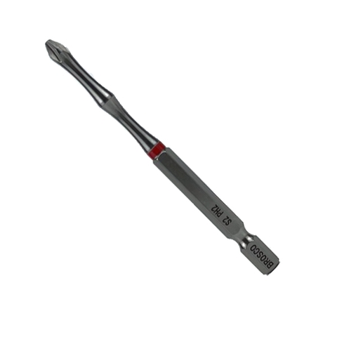 Mũi vít bake PH2 x 100mm bằng thép S2 (vỉ 10 cái) Brosco BRBPH2DT100